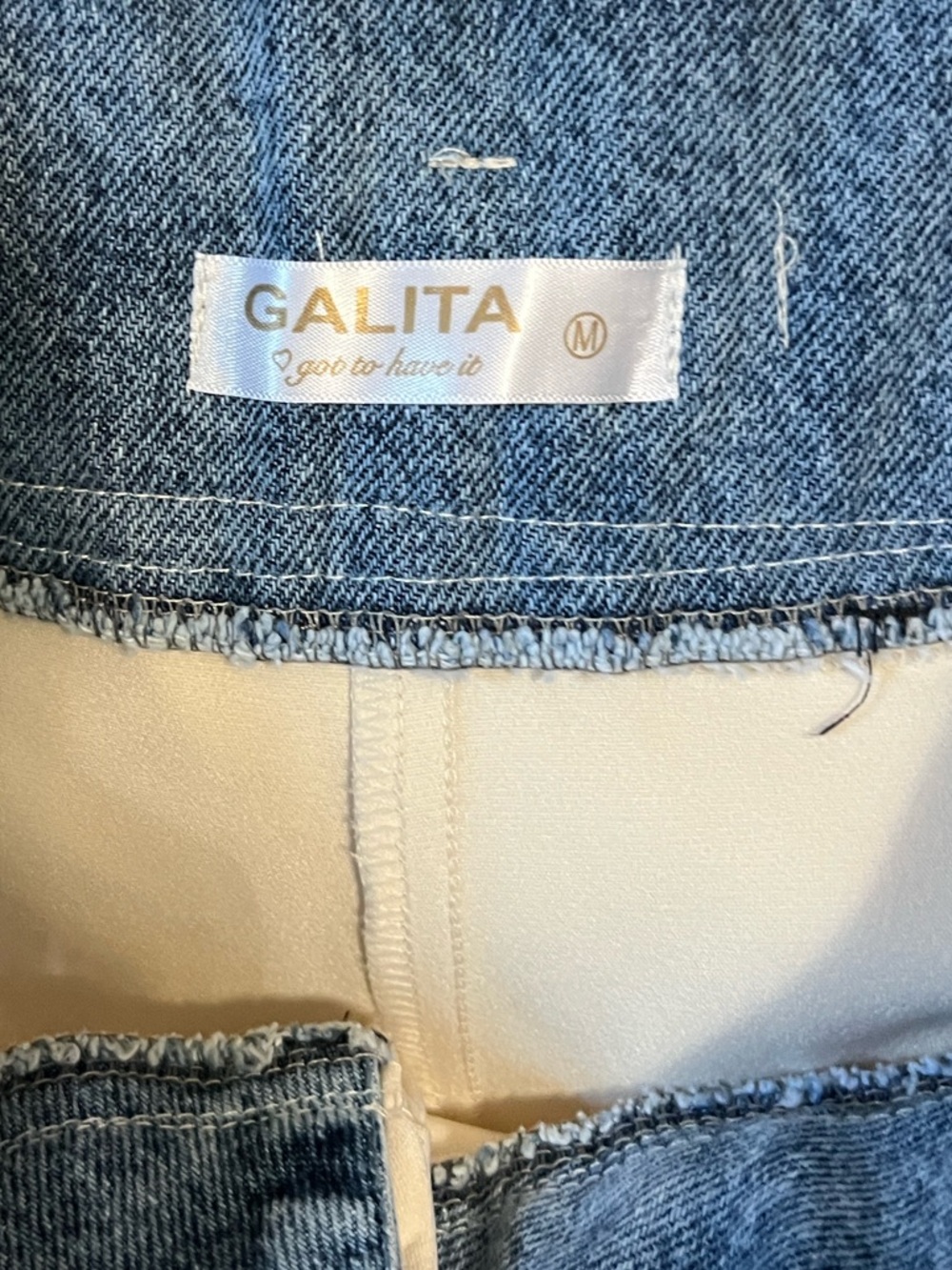 GALITA Denim Waist Contrast Trousers Wide-Leg,Hybrid Chic Night ,EUC, Size M - Picture 4 of 7